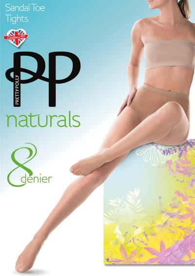 Pretty Polly Panty - Zomer Panty - Katoen Kruisje - Naadloos Teenstuk - Shea Butter - High Leg Broekje - 8 Den. - M/L - 40/46 - Barely There