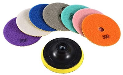 Diamant polijstpads 4 inch voor graniet, marmer en beton - 7 stuks