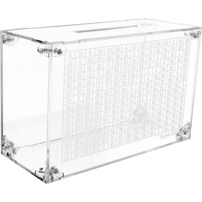 Acryl Transparante Spaarpot voor Volwassenen Grote Capaciteit Geldbesparende Doos Spaarpot voor Contant Geld Sparen met Sleutel Stevige Transparante Spaarpot white