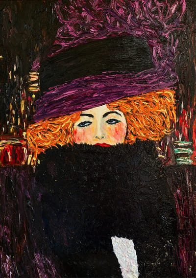 *SALE - Purple Hat- Mint by Michelle decoupage papier A1