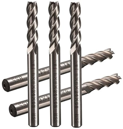 Dailygoods - 5-delige routerbit set - snijbladen - 6 mm schacht - Voor fijn frezen - Geschikt voor houtbewerking - 68 mm snijlengte