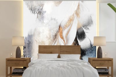 Behang - Fotobehang Abstract - Gold - Design - Luxe - Breedte 300 cm x hoogte 300 cm