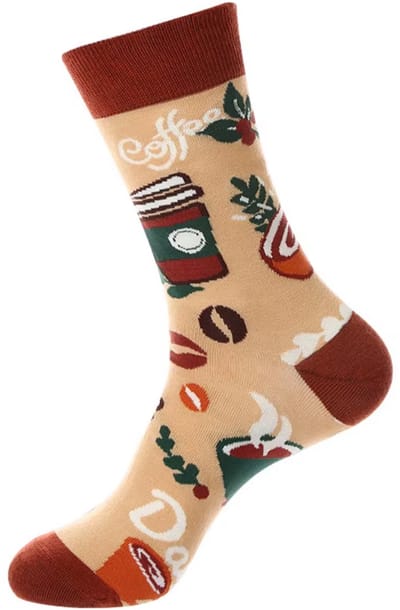 ZOETTT Koffie sokken bruin - Sokken - Leuke sokken - Vrolijke sokken - Cappuccino - Latte - Americano - Koffie cadeau - Cadeau voor mannen -