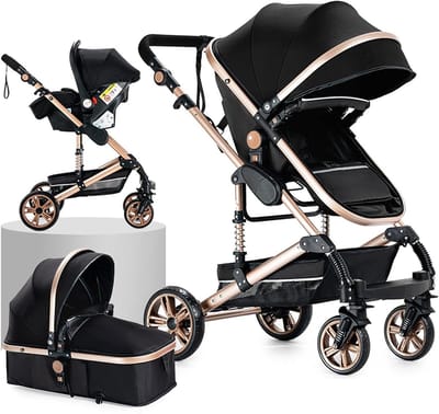 3-in-1 Kinderwagen - Modulaire Wandelwagen Baby Mand - Baby Vervoeren - Tweeweg Duwstand - 82 x 61 x 105 cm