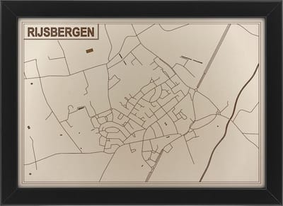 Houten stadskaart van Rijsbergen