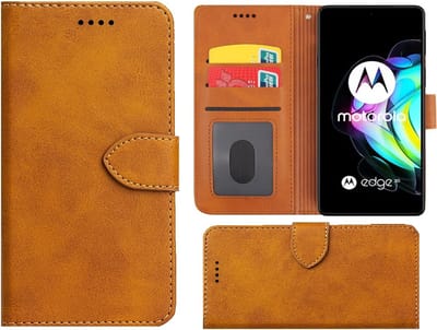 Hoesje Motorola Moto Edge 20 - Bookcase - Pu Leder Wallet Book Case Cognac Bruin Cover