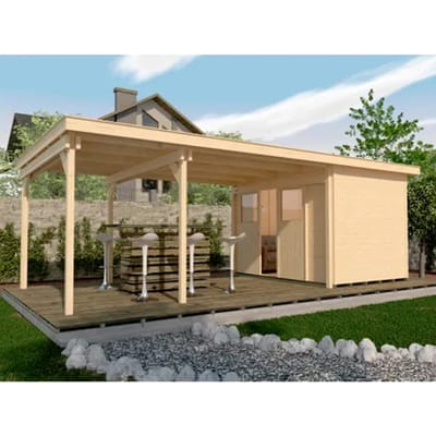 Weka Tuinhuis Met Overkapping 225 Type B Gr1 299x654cm