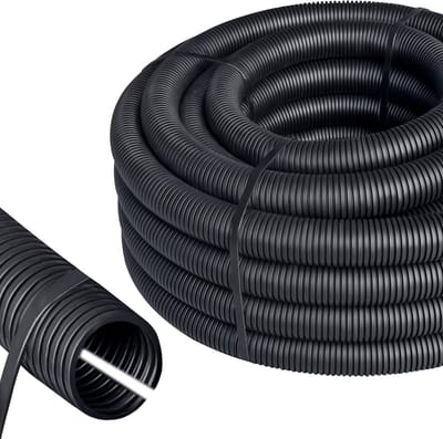 Gekerfde Ribbelslang - Beschermbuis Kabel - Kabel Organisatie - Temperatuur bestendig - 10 meter - Zwart