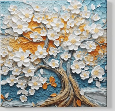 Vierkant Canvas Schilderij - Levensboom - 40x40x2 cm
