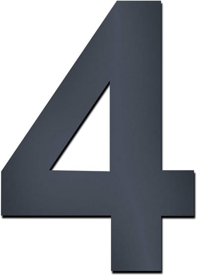 Huisnummer Zelfklevend - Modern Nummer - Voordeur Decoratie - Duurzaam Materiaal - 7.5 cm Hoog - Antraciet Grijs