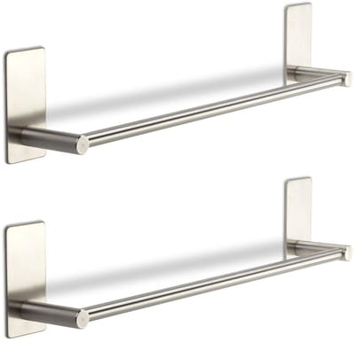 2 stuks SOTECH hakenlijst Talida RVS, lengte: 435 mm, zelfklevend incl. 3 S-haken voor keuken en badkamer