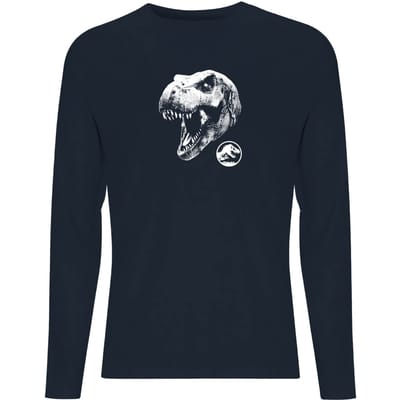 Jurassic Park T Rex Men's Long Sleeve T-Shirt - Navy - L