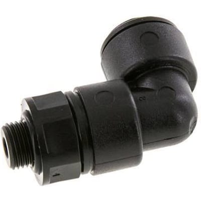 8mm x G1/8'' 90 graden L-verbinding POM Insteekfitting Buitendraad Draaibaar NBR [2 Stuks]