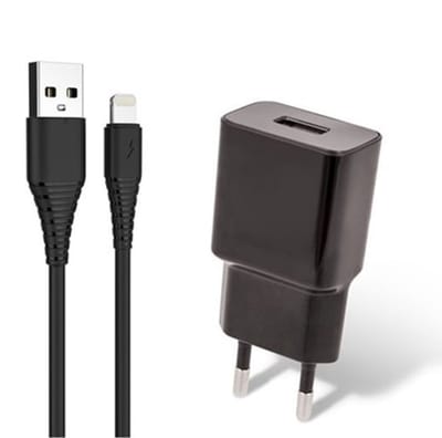 OneOne 2A lader + 1,0m standaard OneOne Lightning kabel. Universele oplader adapter past op Apple iPhone 5, 5c, 5s, 6, 6s, 7, 8, SE, X, XR, XS, 10, 11, 12, 13, 14 (Mini / Pro / Pro Max / Plus), iPad Mini 1, 2, 3, 4, 5, Air, 2, 3