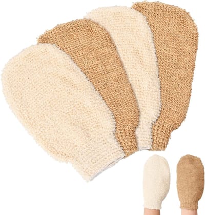 2 Paar Douchehandschoenen, Exfoliërende Handschoenen voor Lichaamsverzorging, Dubbelzijdige Massagehandschoenen, Scrubhandschoenen voor een Zachte Huid en Rugmassage