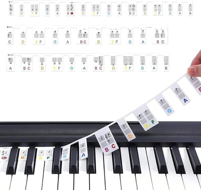 Toetsenbordstickers voor 88-toetsen piano - afneembaar en herbruikbaar voor beginners en kinderen