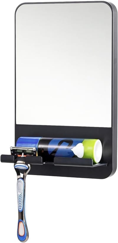 Verwijderbare en waterdichte anti-fog spiegel voor in de badkamer, ideaal voor scheren en make-up, met zuignap en onbreekbaar ontwerp