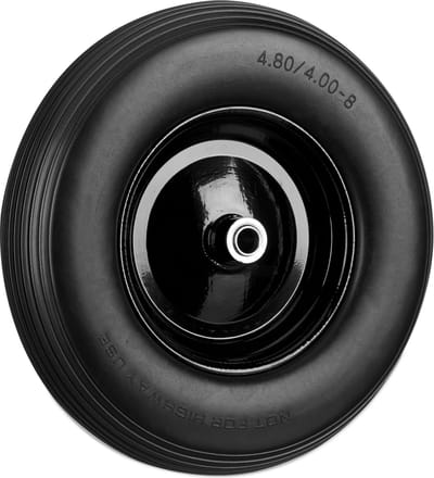 kruiwagenwiel 4.80 4.00-8 - massief rubber - stalen velg - tot 100 kg - anti lek - zwart