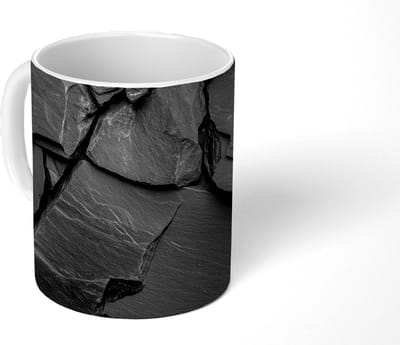 Mok - Koffiemok - Zwart - Stenen - Rots - Mokken - 350 ML - Beker - Koffiemokken - Theemok