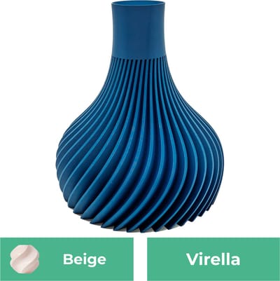 Virella moderne vaas – Decoratieve vaas - Beige - 3d geprinte vaas – geschikt voor droogbloemen - 20CM