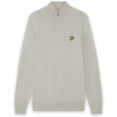 Lyle & Scott Cotton Merino Quarter Zip Jumper Truien & Vesten Heren - Sweater - Hoodie - Vest- Beige - Maat XXL