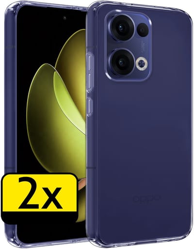 Hoesje - 2 Stuks - Geschikt voor Oppo Reno 13 - Sterk & Shockproof - Case Siliconen - Back Cover - Telefoon Hoes - Telefoonhoesjes - Transparant