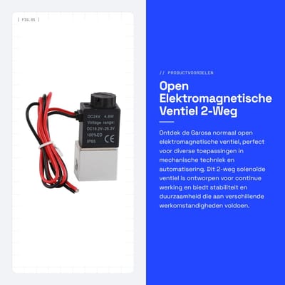 Dailygoods - Open Elektromagnetische Ventiel - 2-Weg Solenoïde - Duurzaam en Betrouwbaar - Geschikt voor Industrie - Ventilatie - Controleerbare Stroom