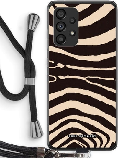 Case Company® - Hoesje met koord geschikt voor Samsung Galaxy A53 5G hoesje met Koord - Arizona Zebra - Telefoonhoesje met Zwart Koord - Bescherming aan alle Kanten en Over de Schermrand