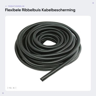 Dailygoods- Ribbelbuis 21mm - Kabelbescherming - Kabelmanagement - Gespleten Weefgetouw - 6 Meter - Commercial Grade - Kabelgoot