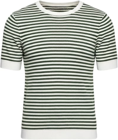 OMBRE T-shirt - Viscose - Korte Mouw - Gestreept Olijf S