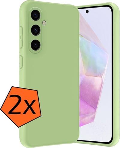 Hoes - 2 Stuks - Geschikt voor Samsung Galaxy A35 - Sterk & Shockproof - Case Siliconen - Back Cover - Telefoon Hoes - Groen