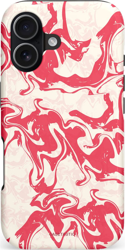 Casetastic hoesje geschikt voor Apple iPhone 17 - MagSafe - Dubbellaagse bescherming - Marshmellow Explosie - Fashion Case - Koraal Wit Crème Lichtroze