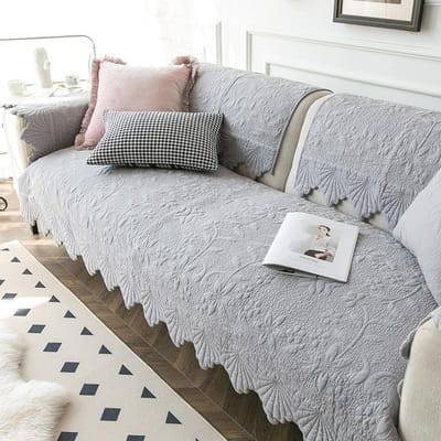 Universele katoenen stof antislip katoenen kussen bankhoes hoes retro Amerikaanse stijl effen kleur bankkussen alle seizoenen 30x50cm pillowcase gray