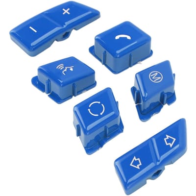 Lot de 6 Boutons de Commande au Volant Sportifs Décoratifs Intérieur Remplacement pour Série 1 3 E90 bleu