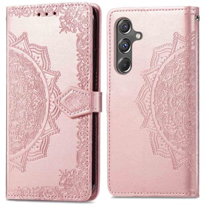 imoshion Hoesje - Geschikt voor Samsung Galaxy A15 (4G) / A15 (5G) - Mandala Bookcase - Rosé Goud