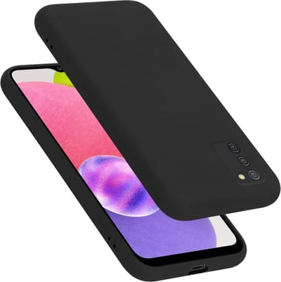Cadorabo Hoesje geschikt voor Samsung Galaxy A03s in LIQUID ZWART - Beschermhoes gemaakt van flexibel TPU silicone Case Cover