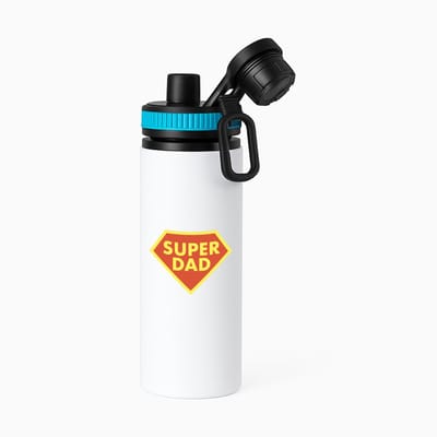 Hacebo® - super dad waterfles met draaidop blauw - Vader - papa - Vaderdag - cadeau - verjaardag - kado - water fles - 850ML