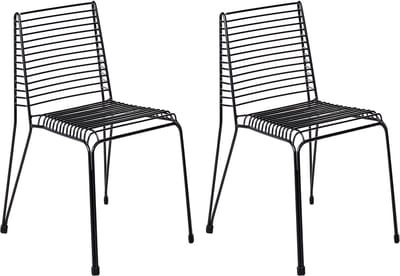 CHIEVE - Set van 2 tuinstoelen - Zwart - Staal