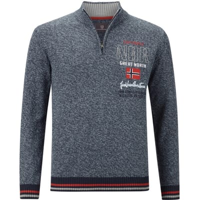 Jan Vanderstorm herren Trui - 52/54 - donkerblauw - Plus Size