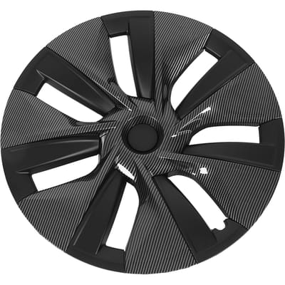 4 Pièces Cache-Moyeu de Roue 19 pouces Enjoliveur Entièrement Enveloppant Protecteur de Jante Garniture Remplacement pour Tesla Model Y 2020‑2023 Carbone gray