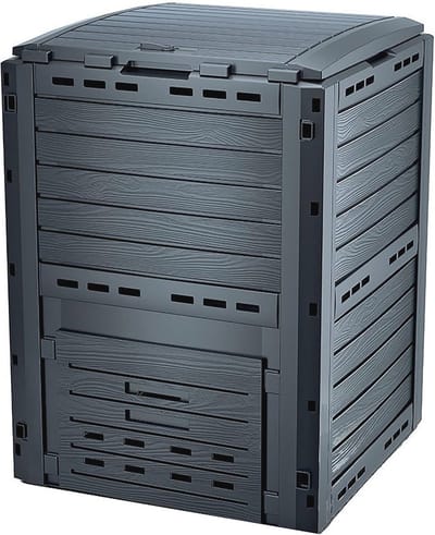 Composteerder 280 liter - kunststof compostbak met deksel en luik - tuinafval en biologisch afval container