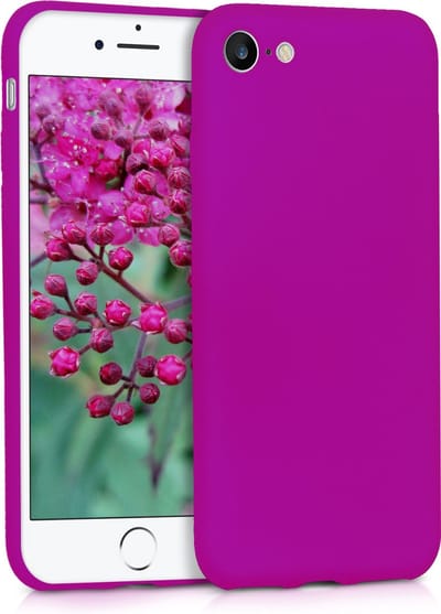 kwmobile telefoonhoesje geschikt voor Apple iPhone SE (2022) / iPhone SE (2020) / iPhone 8 / iPhone 7 - Hoesje voor smartphone - Back cover in neon paars