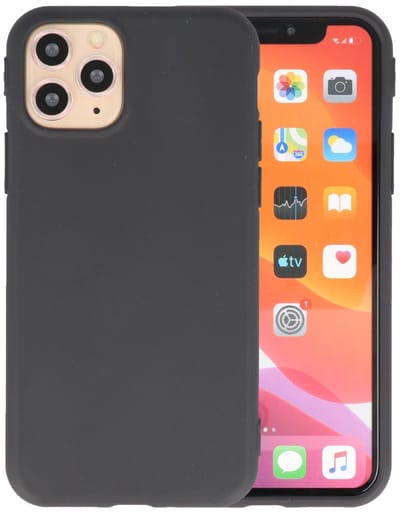 Premium Color Bescherming Telefoonhoesje - Backcover Hoesje - Achterkant Hoesje - Geschikt voor iPhone 11 Pro - Zwart
