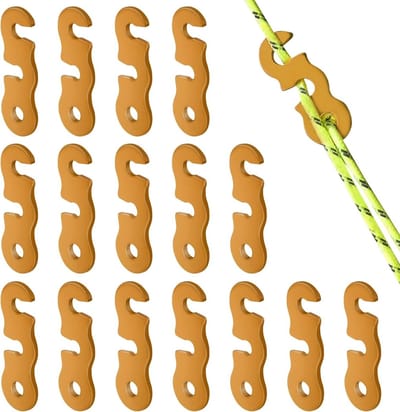 Aluminium Touwspanner Set van 16 Stuks voor Kamperen, Tent Accessoires en Buitenactiviteiten, Ideaal voor Tenten en Picknicks