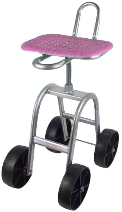 Tuinrolstoel Met Wielen - Werkkruk Scooter - Tuinonderhoud Gemak - Verstelbare Rugleuning - 42 x 33 x 29 cm - Groen