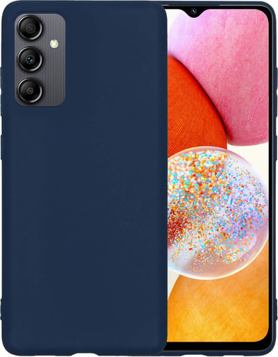 Hoesje - Geschikt voor Samsung Galaxy A14 - Sterk & Shockproof - Siliconen Case - Hoes Cover - Telefoonhoes - Donkerblauw