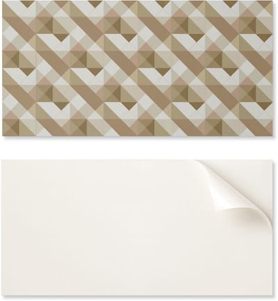 Verlijmd PVC-paneel met een motief, perfect voor de hal, 100x50 cm, geometrische vormen in aardse tinten.