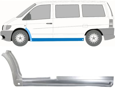 Volledige dorpel + reparatiepaneel voorste spatbord voor Mercedes Vito I W638 96-03
