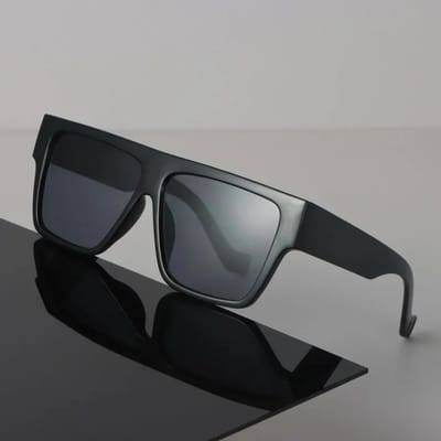 Lunettes de Soleil Carrées de Designer Femme Homme Rétro Noir Lunettes de Soleil Luxe Uniques Lunettes Miroir Surdimensionnées Mode Extérieur Other gray