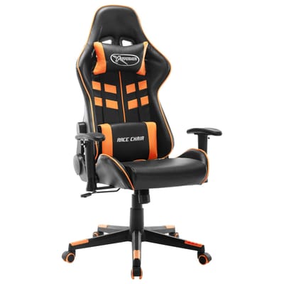 vidaXL - Gamestoel - kunstleer - zwart - en - oranje